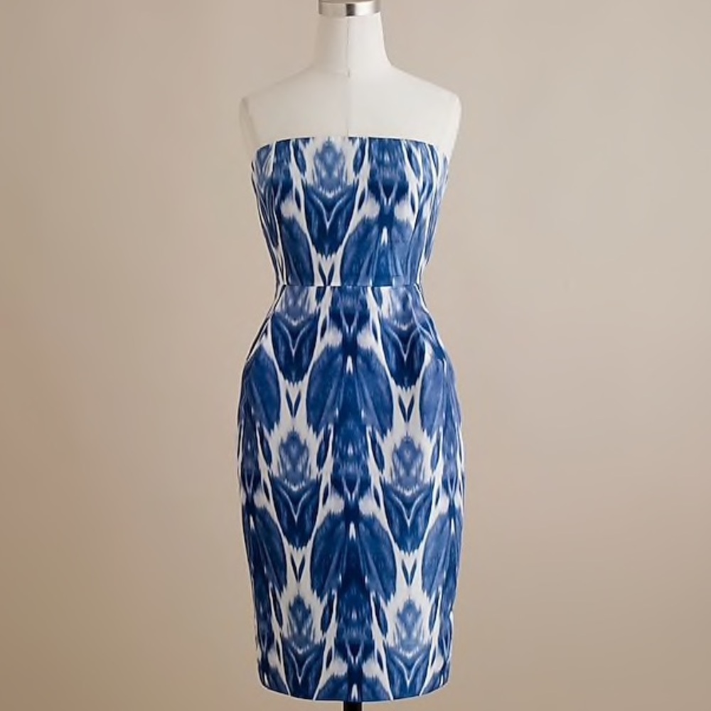 🆕 J. Crew.strapless silk patterned dress